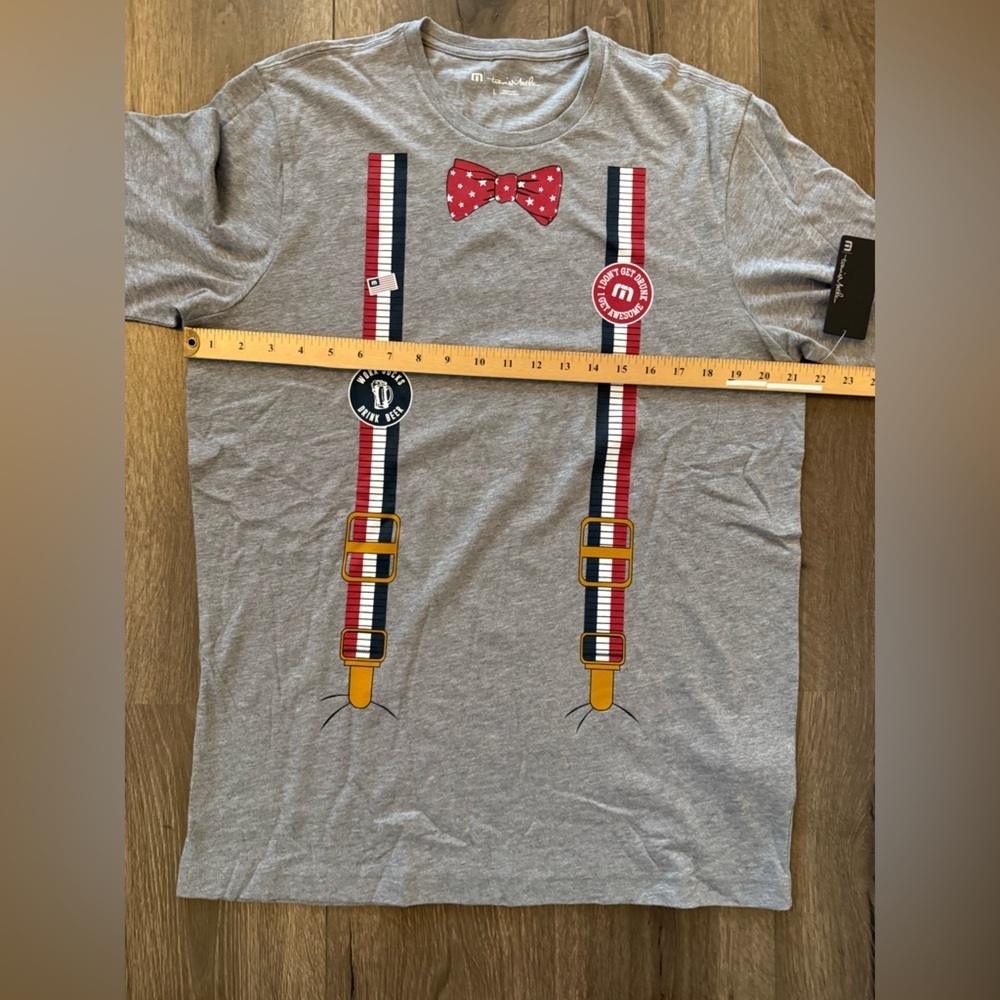 NWT Travis Matthew Men’s Gray with suspenders Graphic Cotton T Shirt Size Large - Picture 7 of 8
